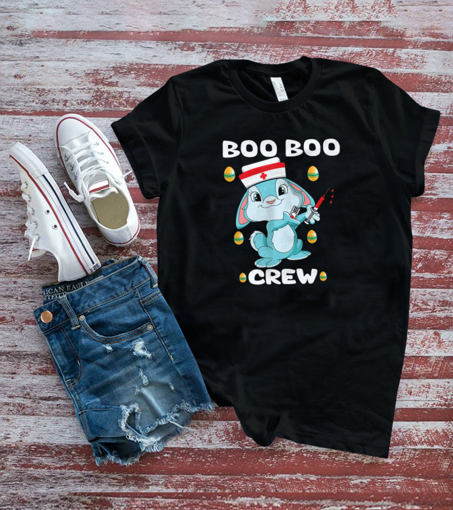Boo Boo Crew Nurse Bunny Easter Eggs T-Shirt