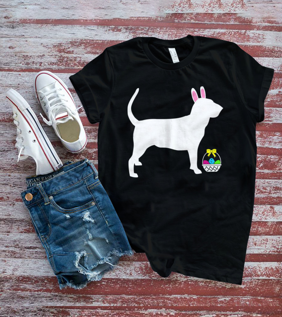 Bloodhound Dog Easter Bunny Ears Basket T-Shirt