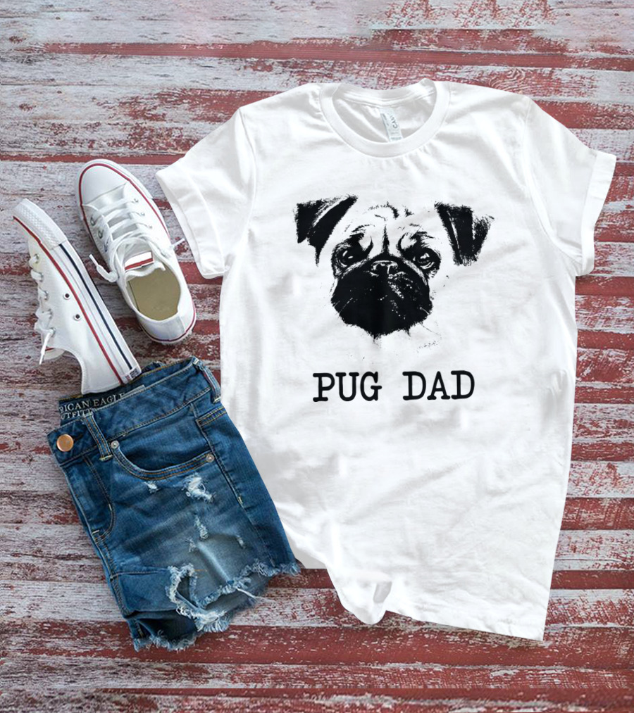 Pug Dad Pug Father Dog Dad Pug Face T-Shirt
