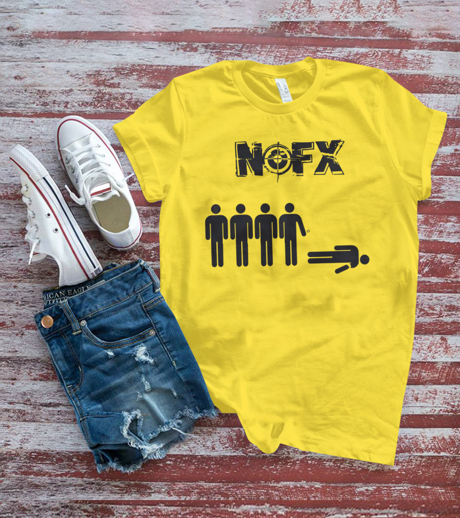 NOFX Band Stick Figure Humor Black Yellow T-Shirt