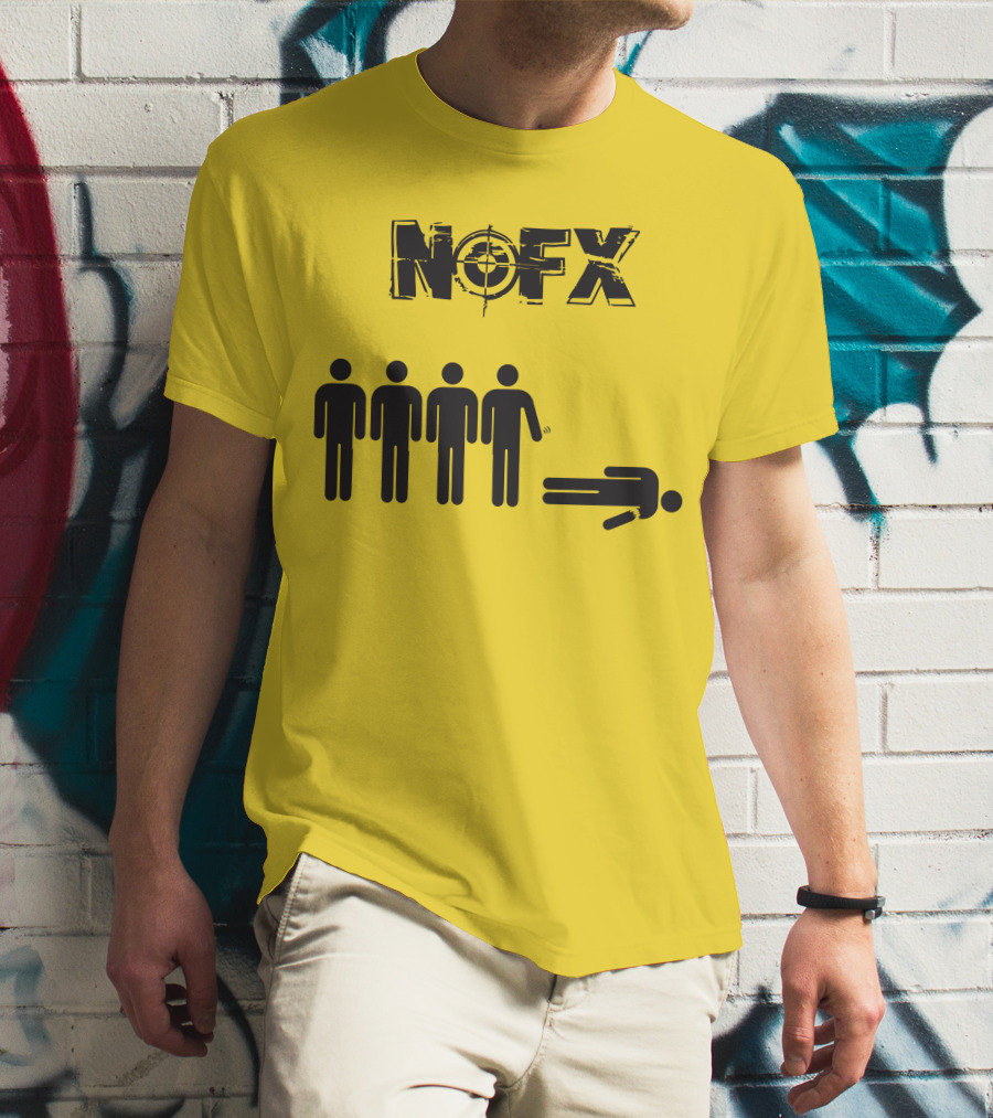 NOFX Band Stick Figure Humor Black Yellow T-Shirt