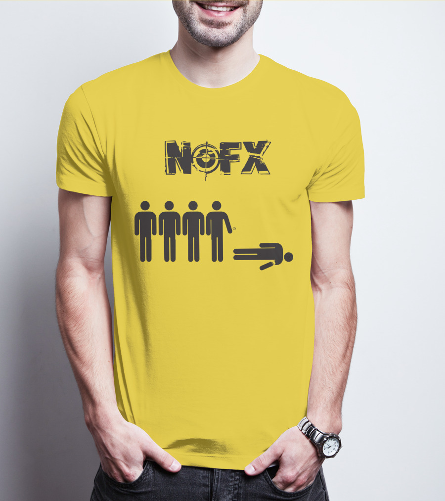 NOFX Band Stick Figure Humor Black Yellow T-Shirt