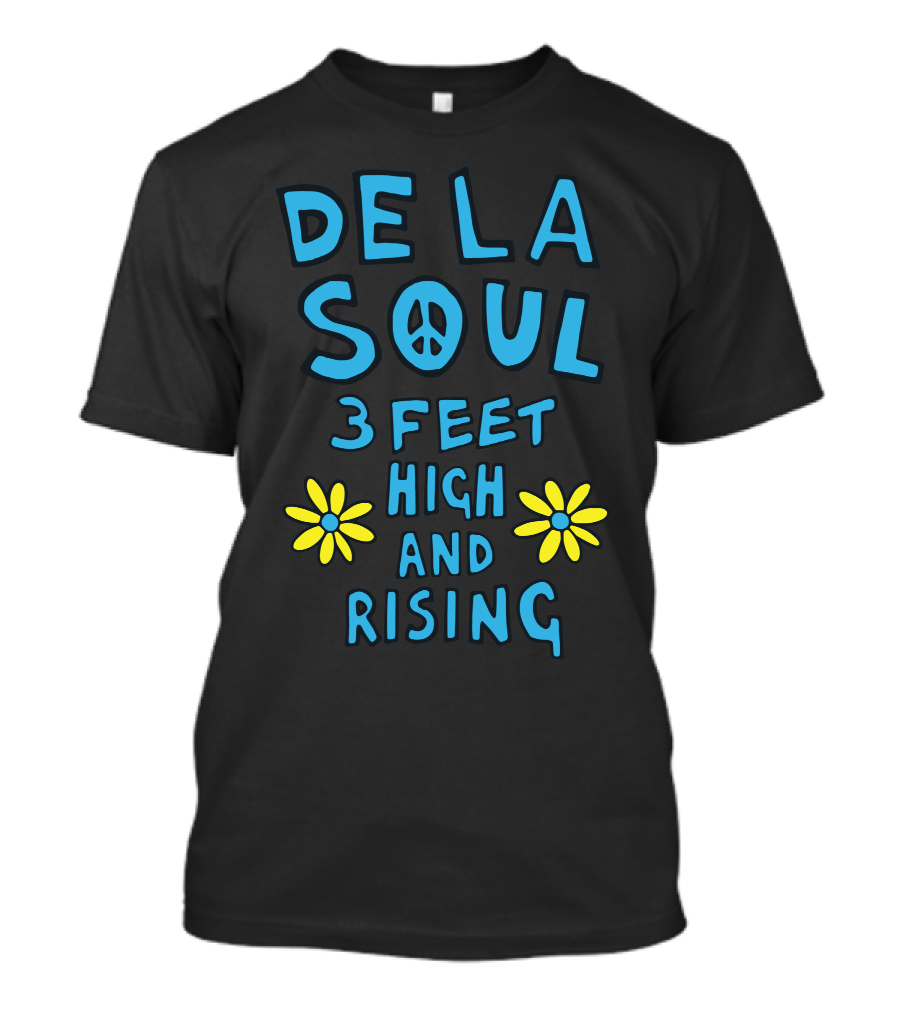 DE LA SOUL 3 Feet High And Rising With Peace Sign And Yellow Flowers T-Shirt