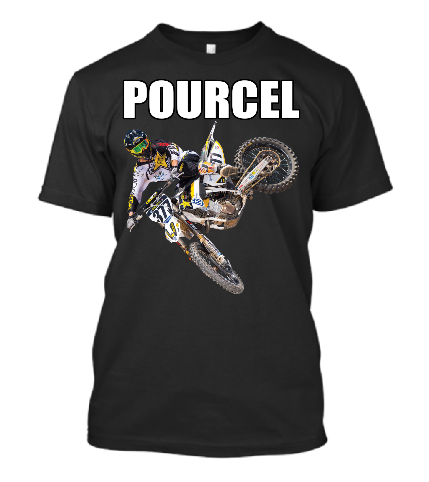 POURCEL Rockstar Husqvarna Motocross Racer 377 T-Shirt