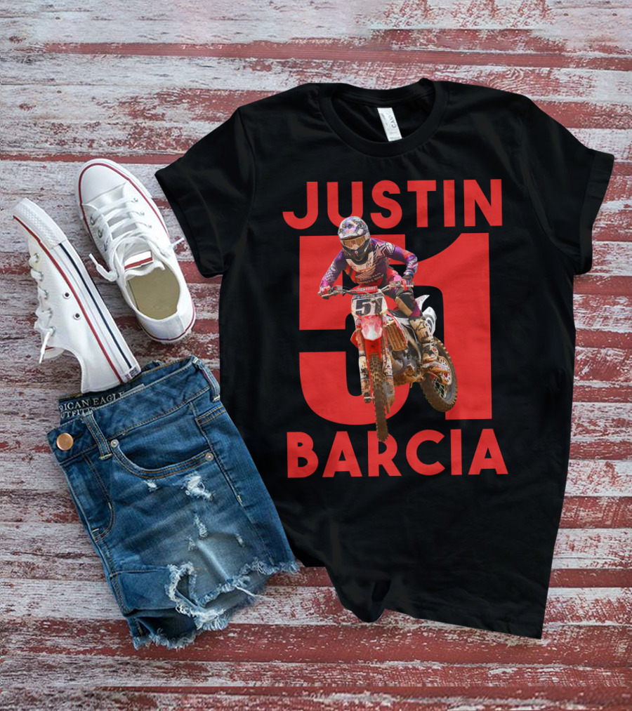 Justin Barcia 51 Motocross Rider Racing Action T-Shirt