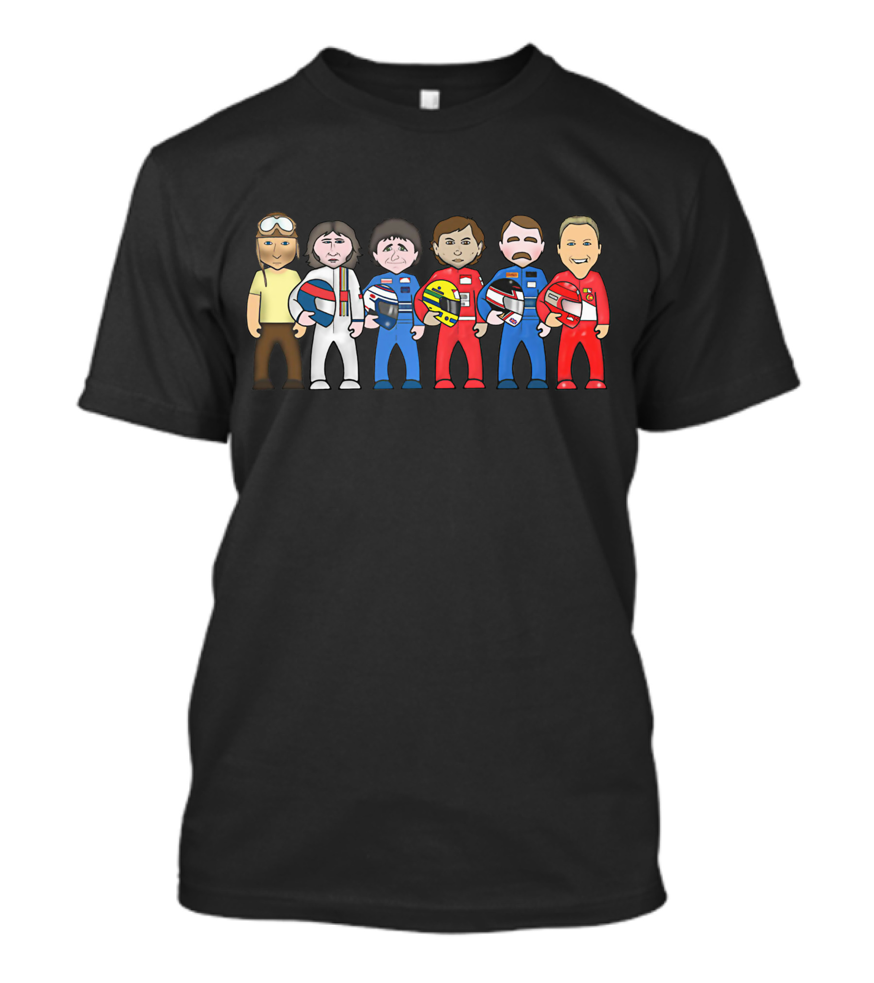 Ayrton Senna With Legendary F1 Drivers In Iconic Racing Suits T-Shirt