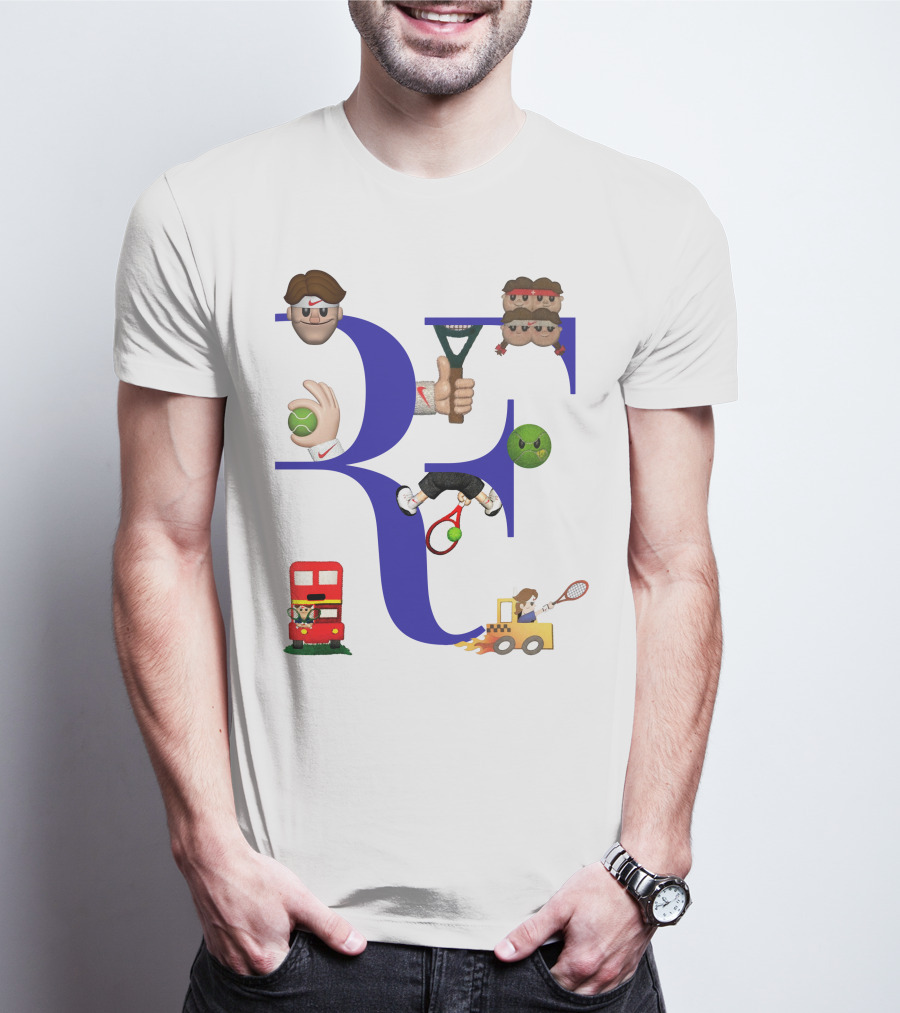 Roger Federer Emoji RF Tennis Icons T-Shirt