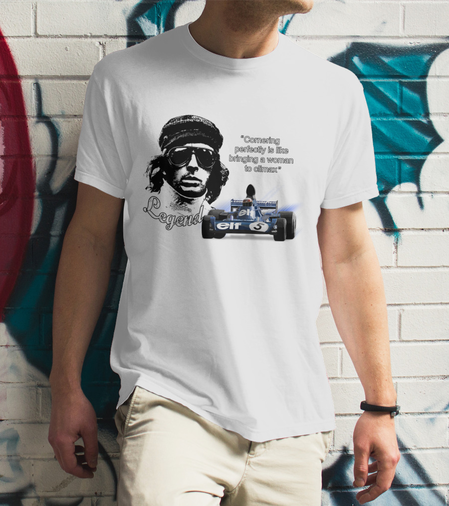 Jackie Stewart Cornering Perfectly Legend T-Shirt