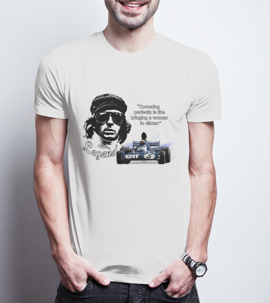 Jackie Stewart Cornering Perfectly Legend T-Shirt