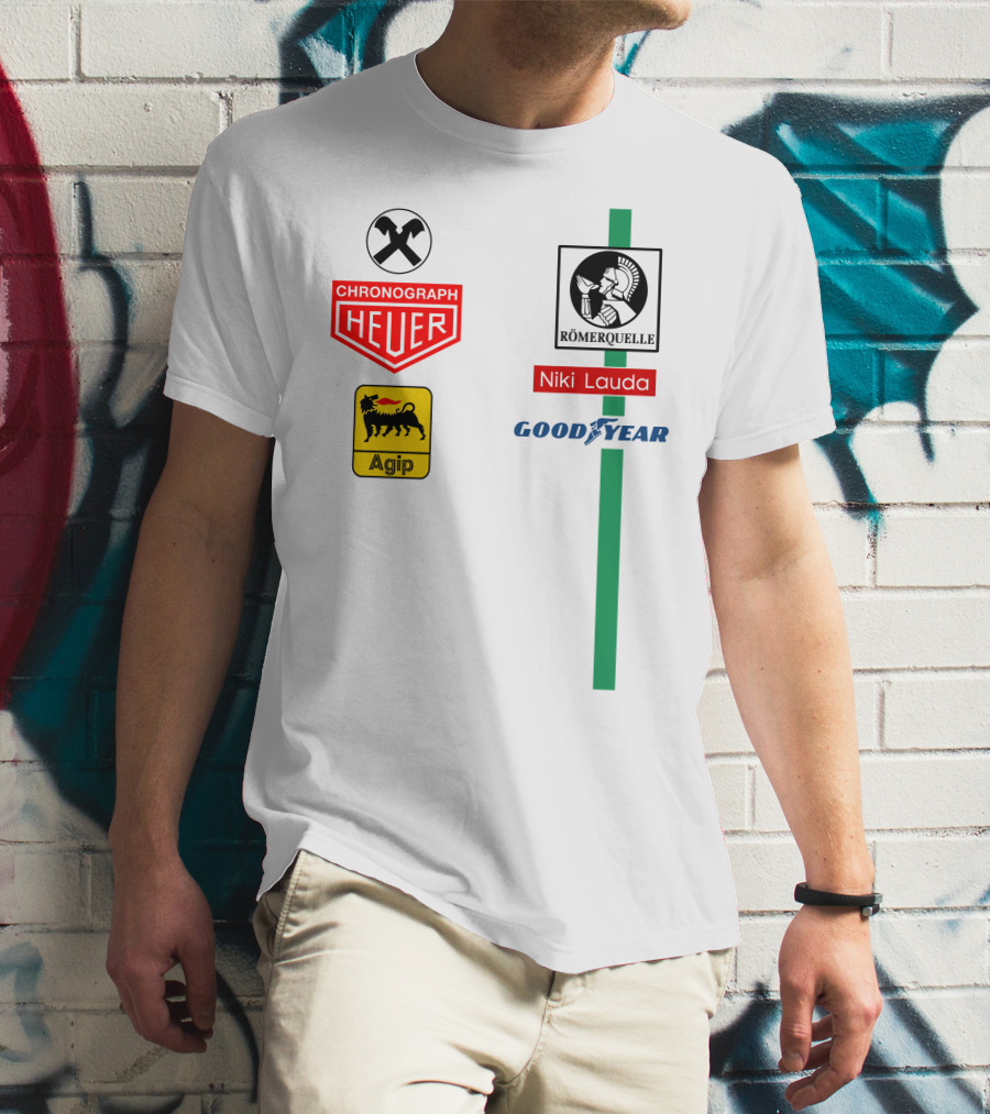 Heuer Chronograph Agip Römerquelle Niki Lauda Goodyear T-Shirt