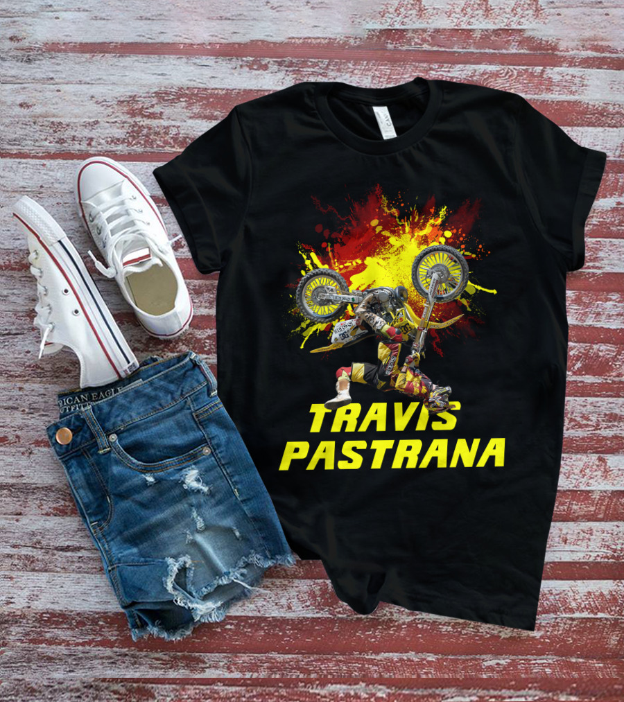 TRAVIS PASTRANA Freestyle Motocross Stunt Action T-Shirt
