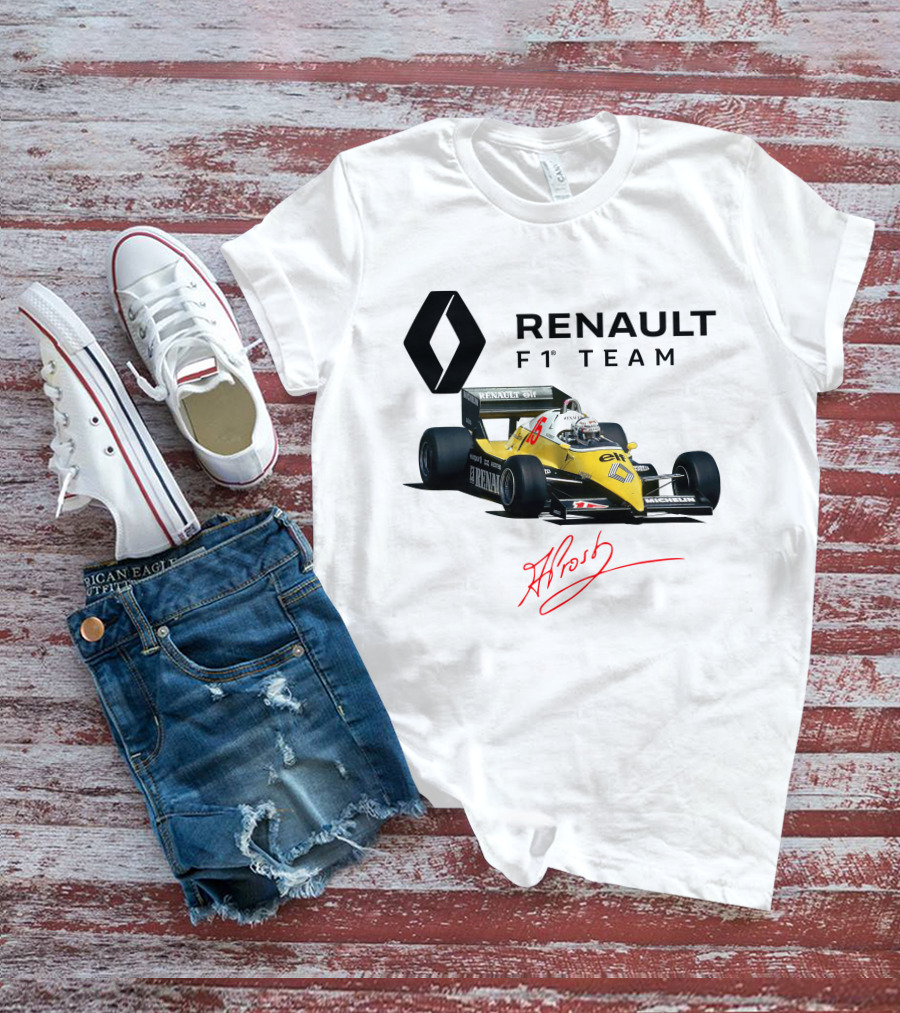 Renault F1 Team Alain Prost Racing Car Signature T-Shirt