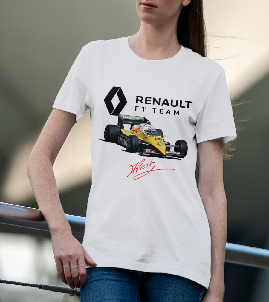 Renault F1 Team Alain Prost Racing Car Signature T-Shirt