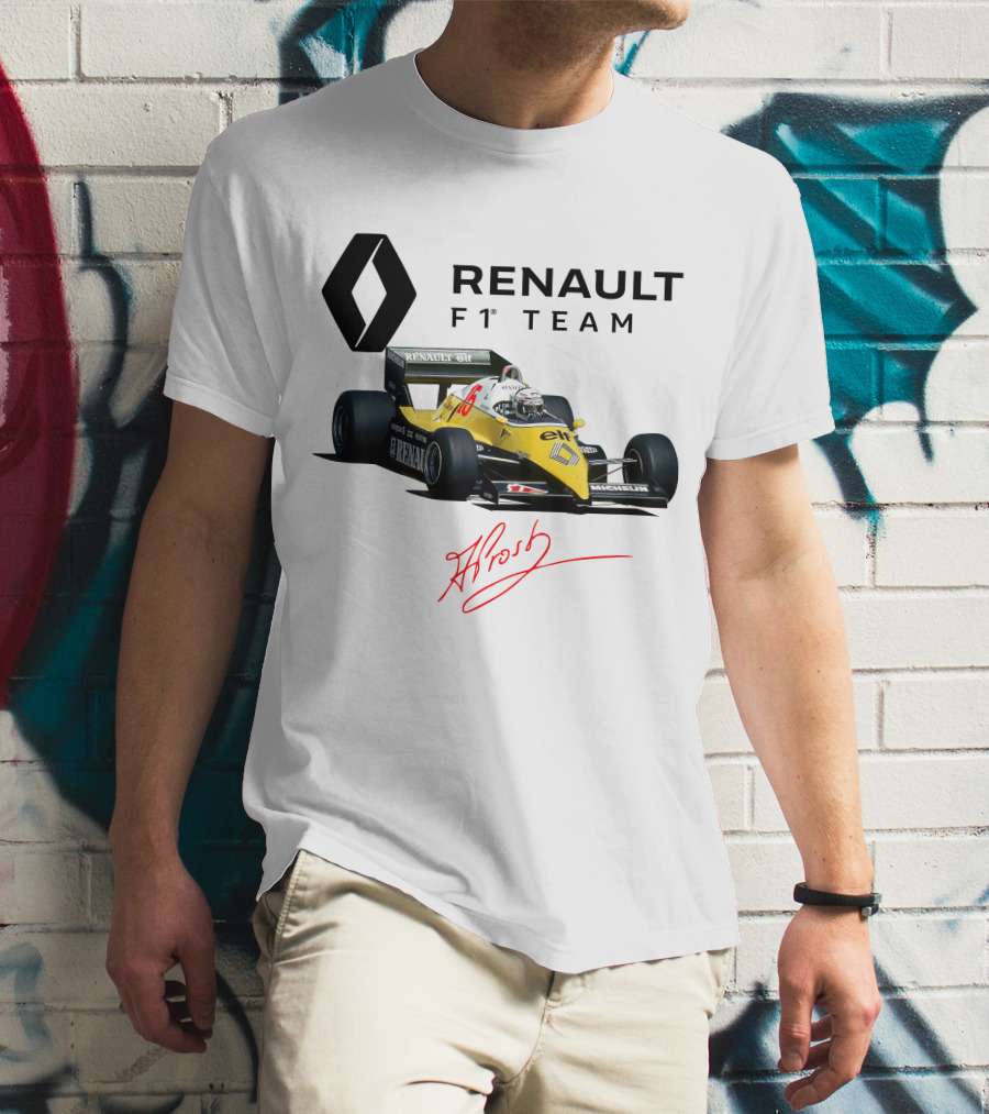 Renault F1 Team Alain Prost Racing Car Signature T-Shirt