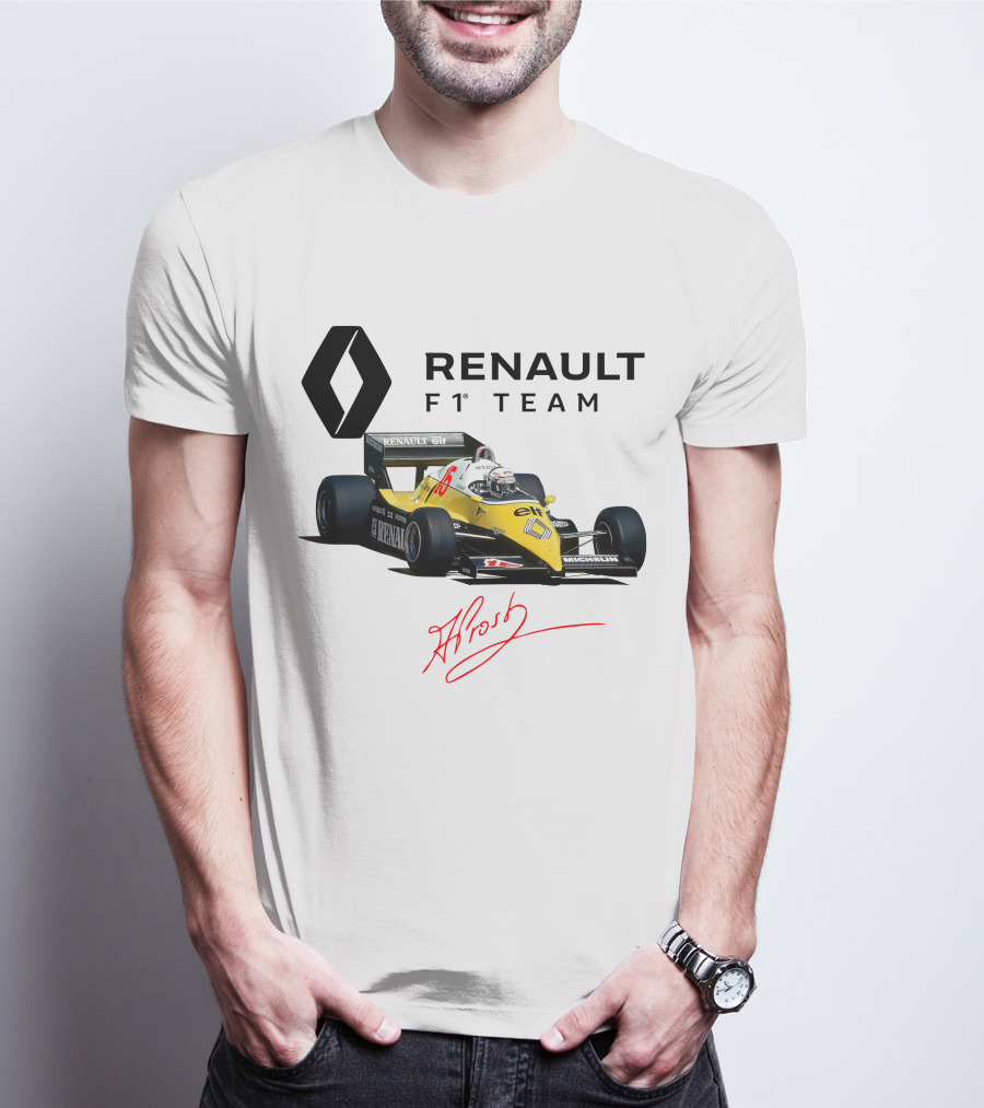 Renault F1 Team Alain Prost Racing Car Signature T-Shirt