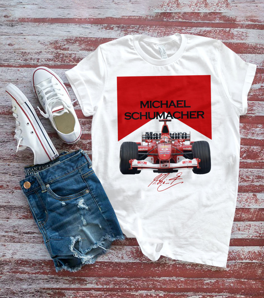 Michael Schumacher Formula One Racing Car Signature T-Shirt