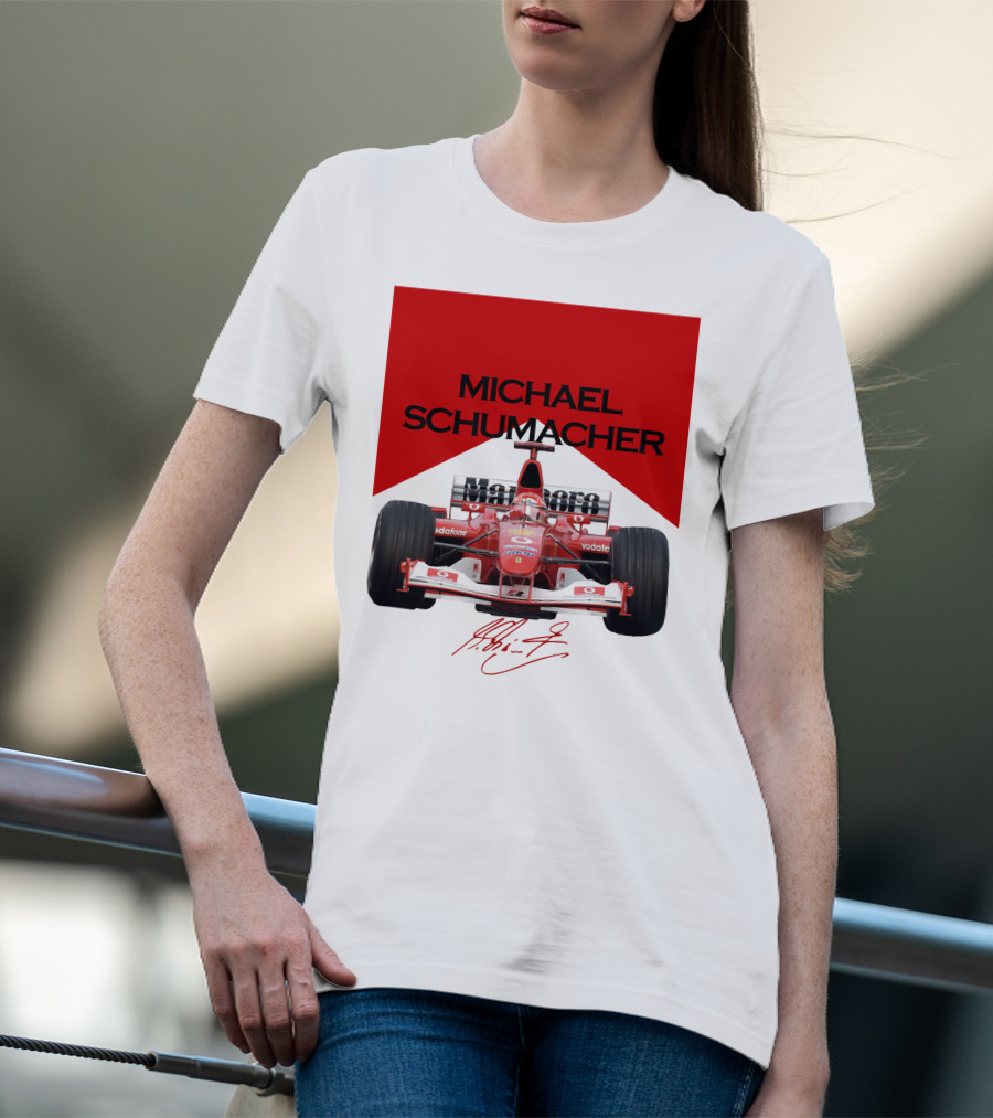 Michael Schumacher Formula One Racing Car Signature T-Shirt