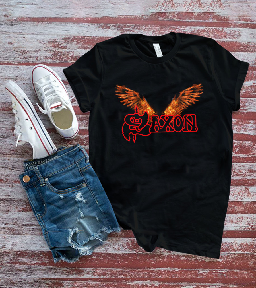 SAXON Flaming Wings Iconic Band T-Shirt
