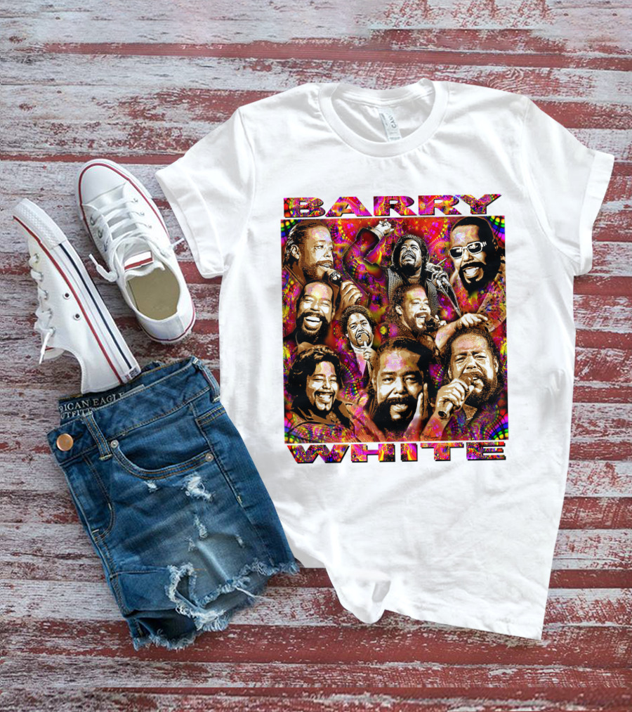 BARRY WHITE 31 Collage Of Iconic Vocal Performances T-Shirt