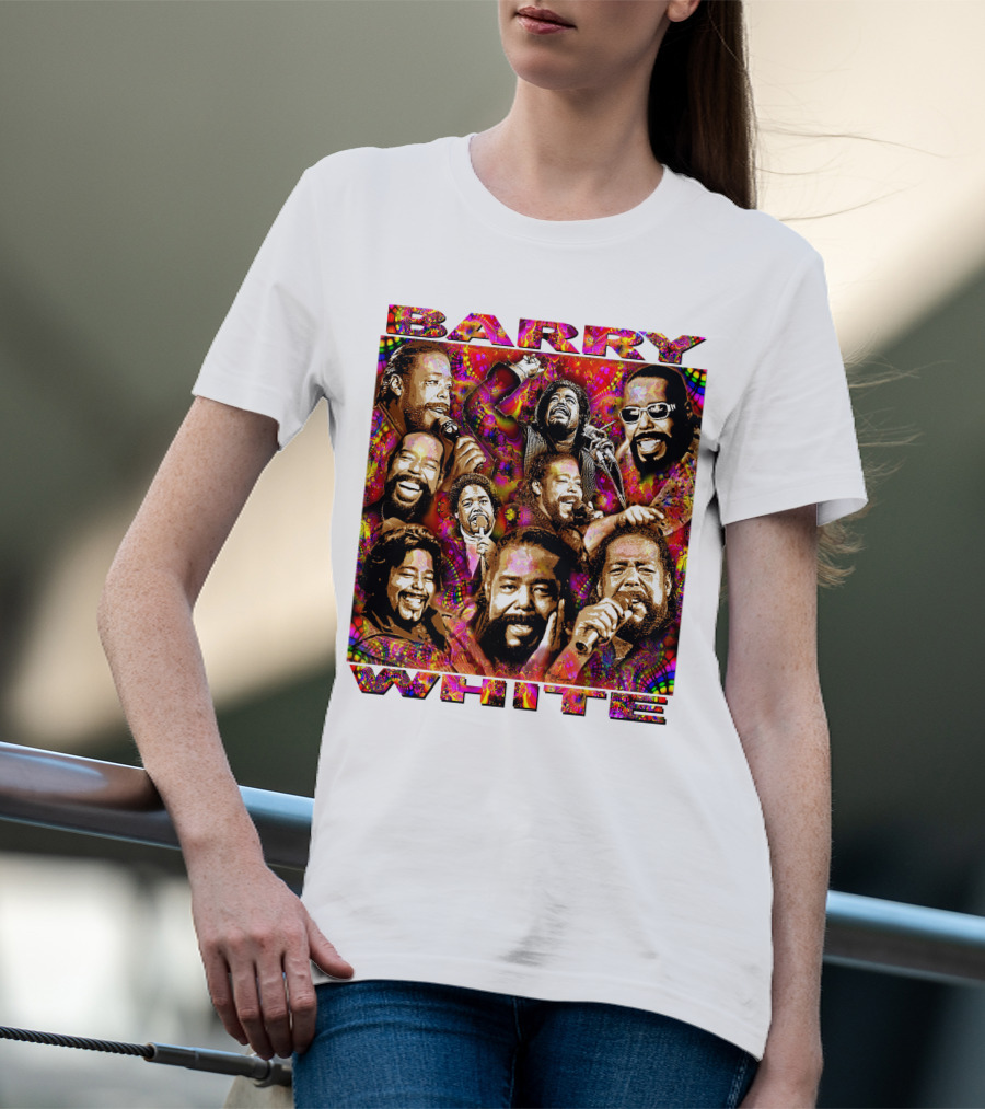 BARRY WHITE 31 Collage Of Iconic Vocal Performances T-Shirt