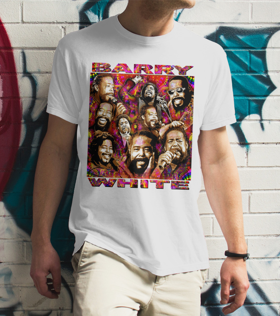 BARRY WHITE 31 Collage Of Iconic Vocal Performances T-Shirt
