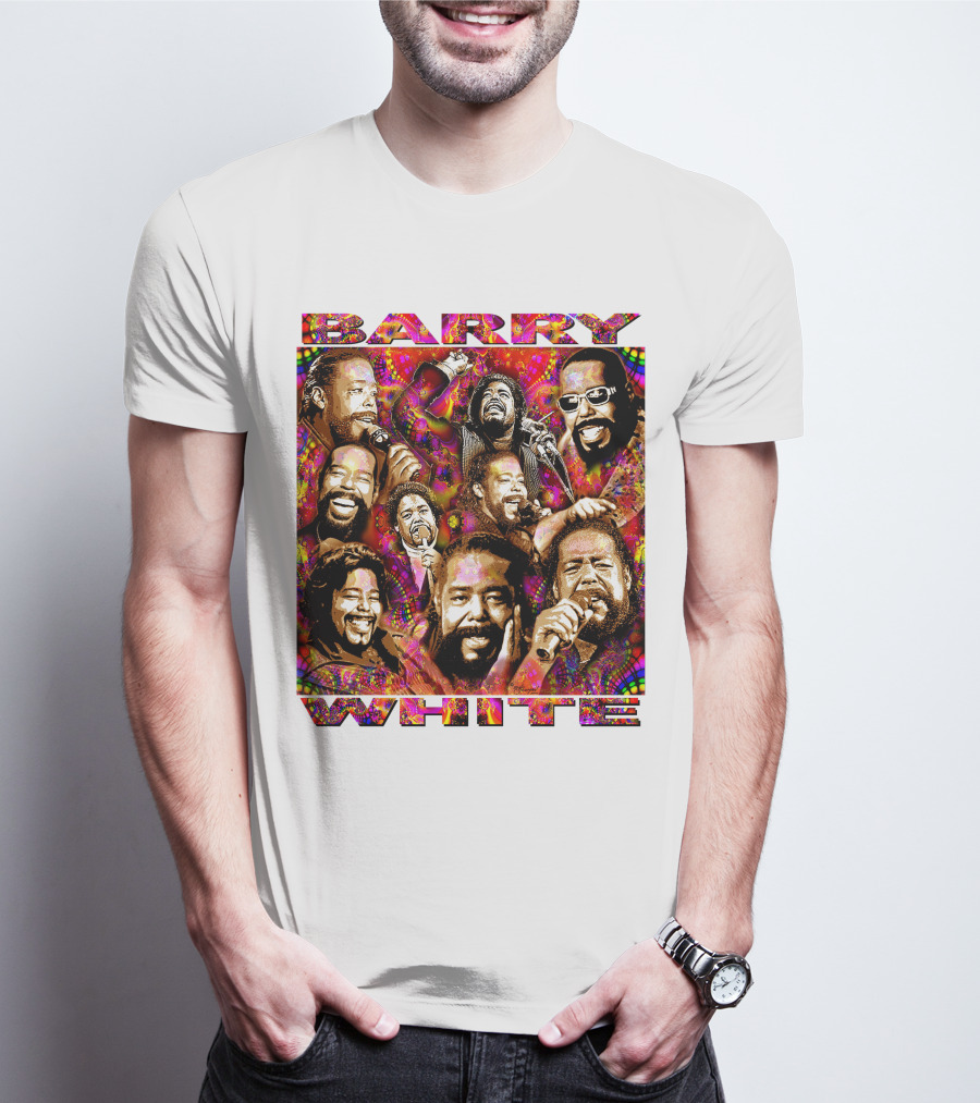 BARRY WHITE 31 Collage Of Iconic Vocal Performances T-Shirt