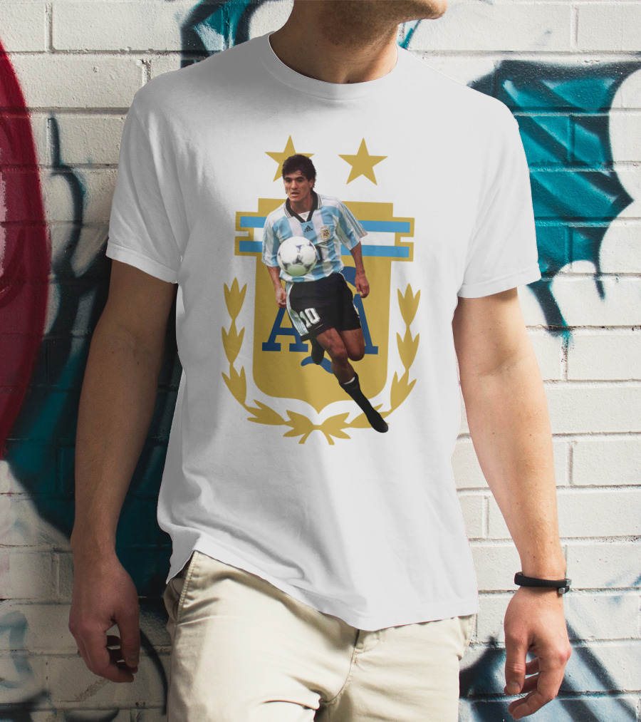 Argentinian Soccer Legend Number 10 Ortega AFA Emblem T-Shirt