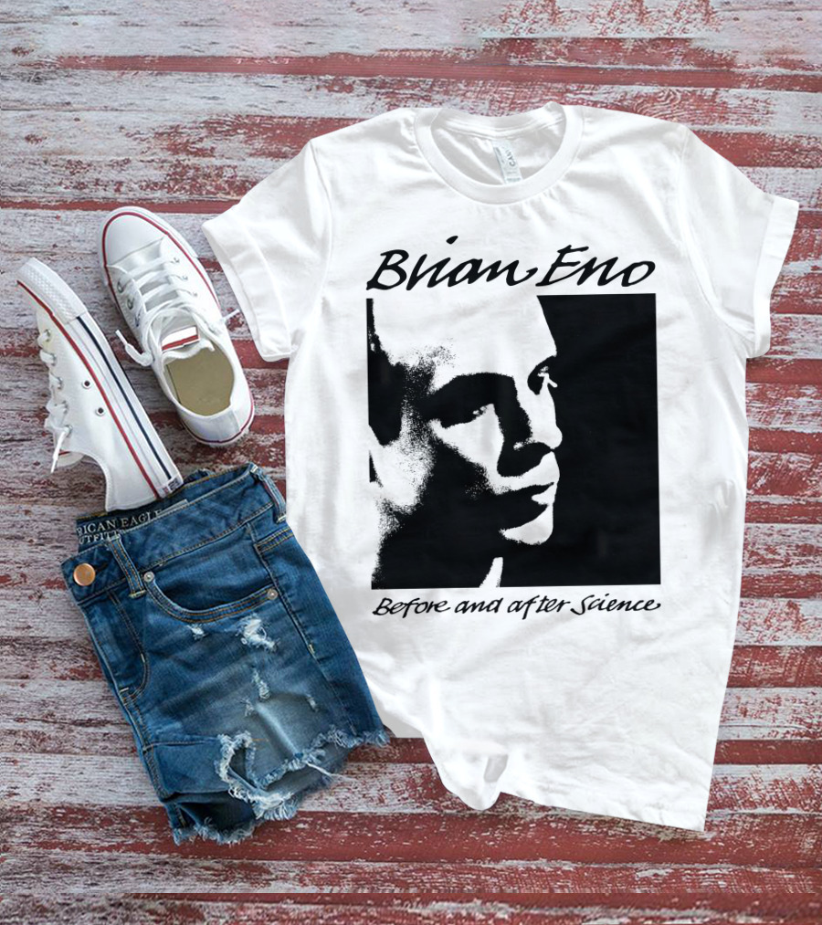 Brian Eno Before And After Science Album Face Black And White Profile T-Shirt