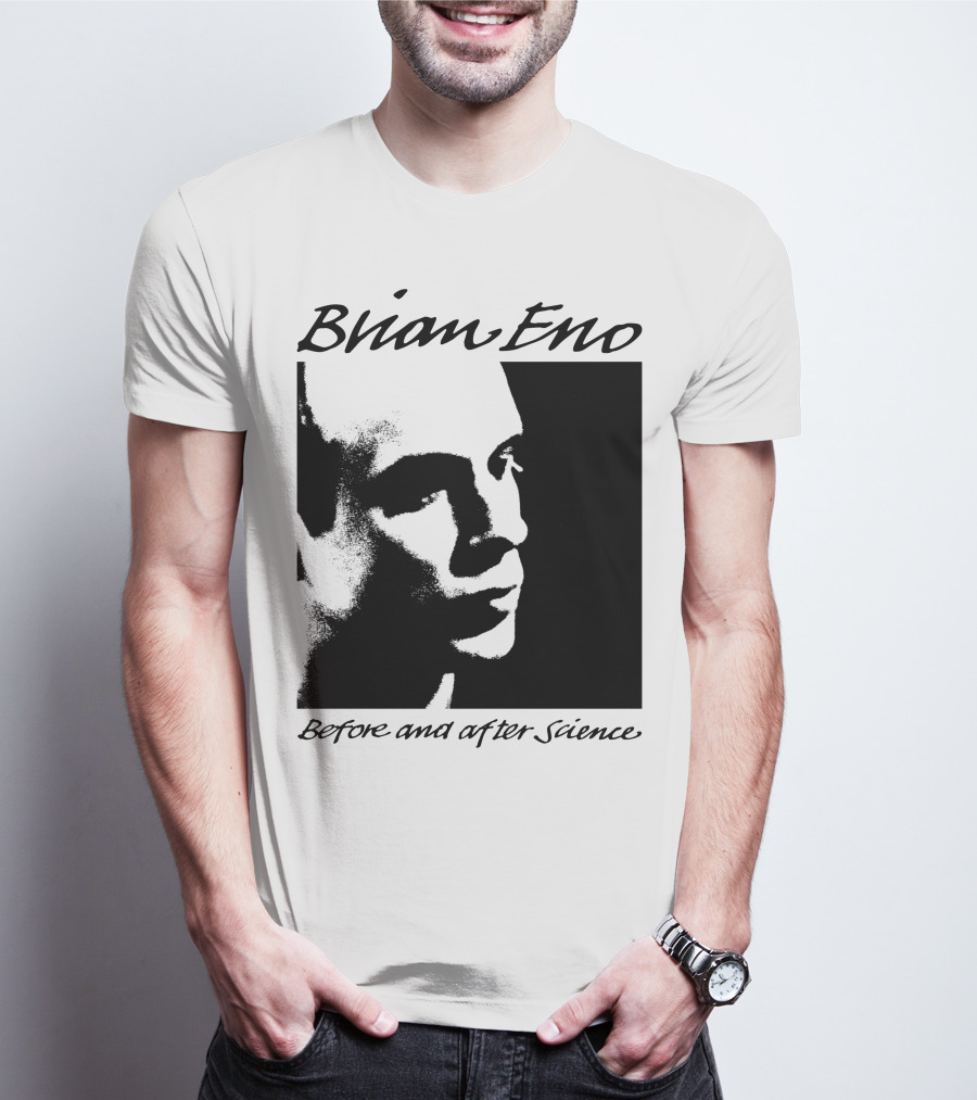 Brian Eno Before And After Science Album Face Black And White Profile T-Shirt