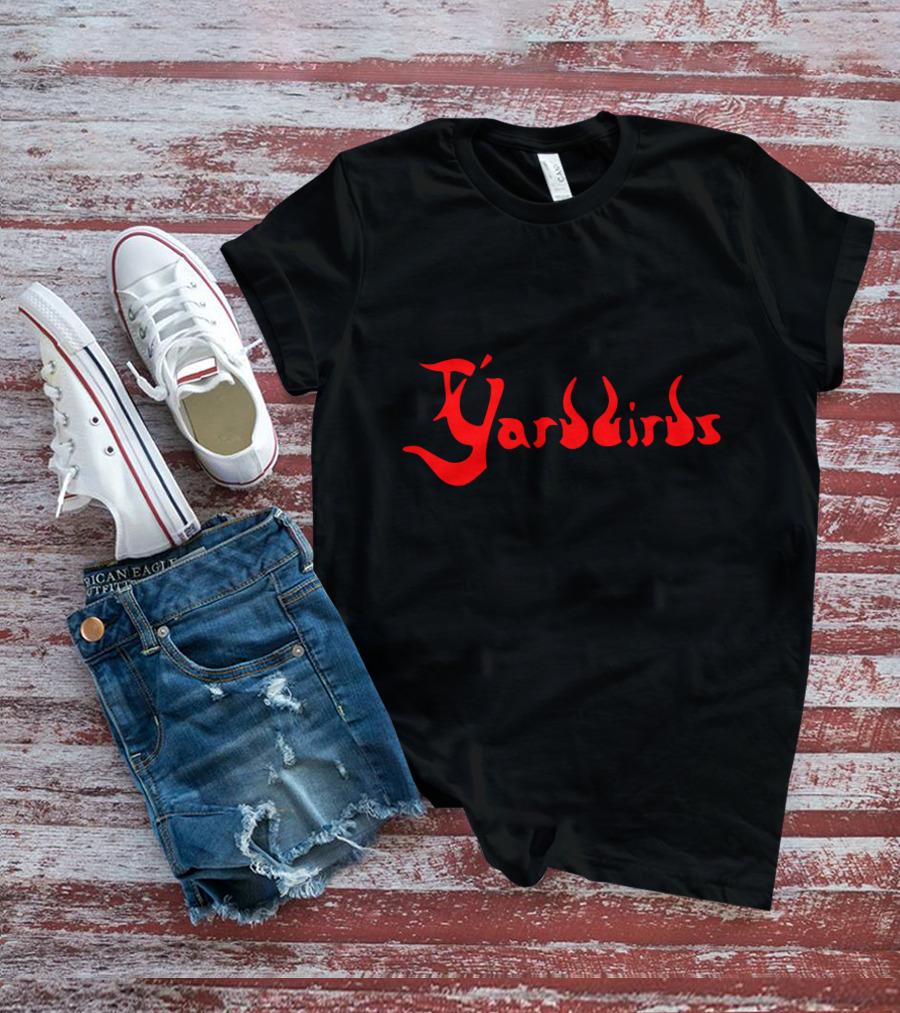 Yardbirds Play Blues 1983 Iconic Red Flame Text T-Shirt