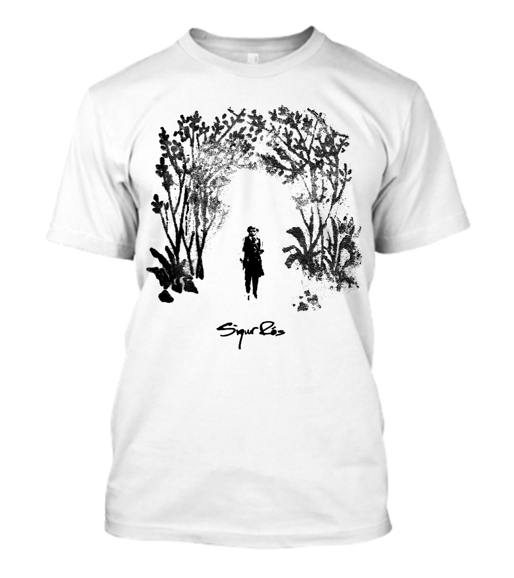 Sigur Ros Black And White Nature Silhouette With Figure T-Shirt