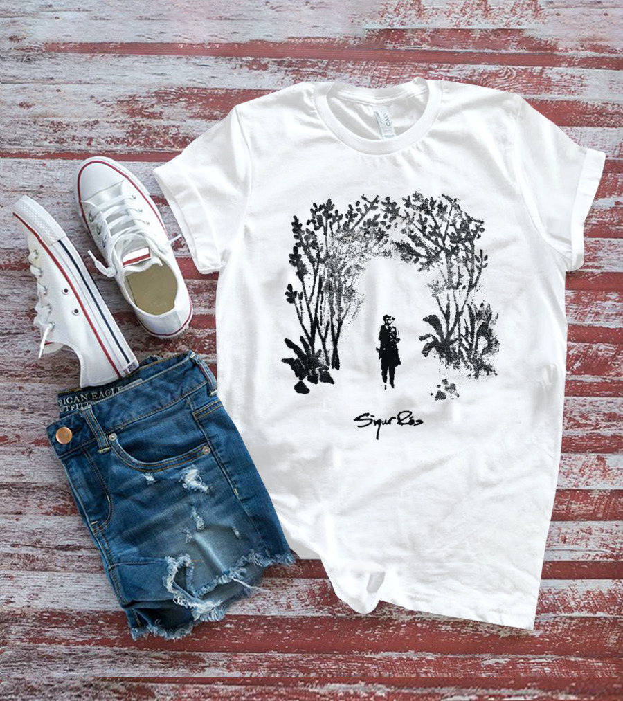 Sigur Ros Black And White Nature Silhouette With Figure T-Shirt