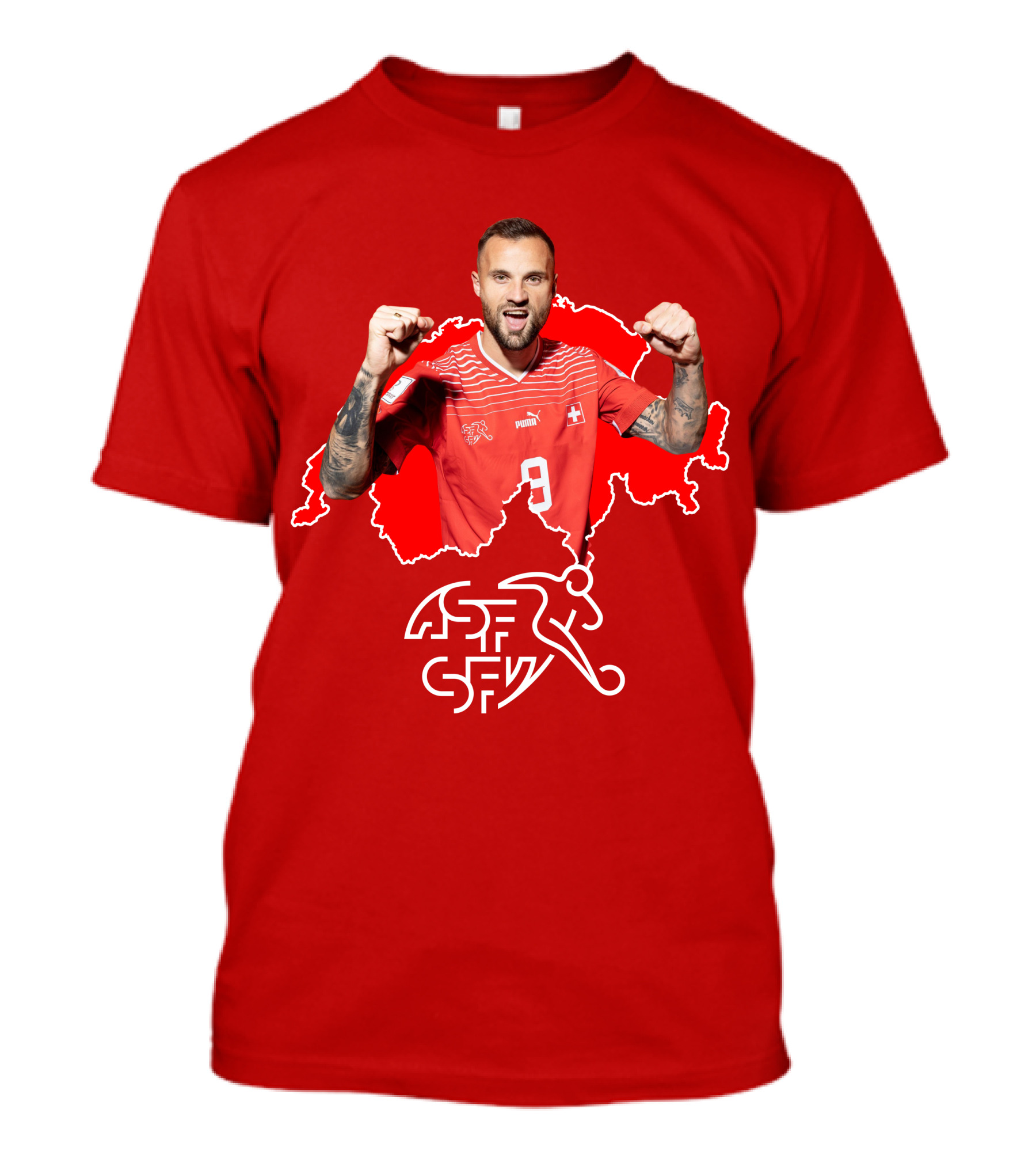 Haris Seferovic Switzerland Football Jersey Number 9 T-Shirt