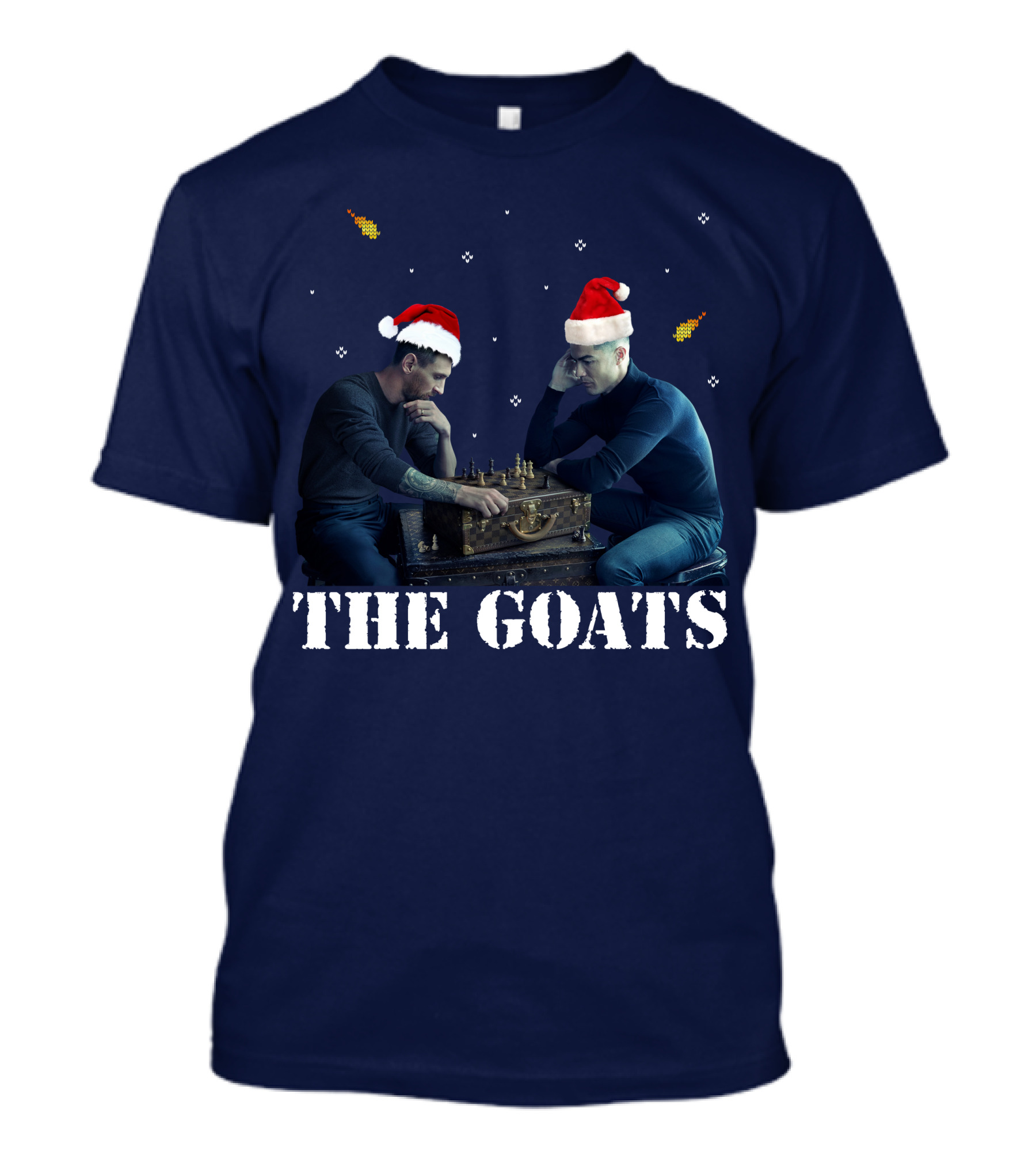The Goat Xmas Chess Match With Santa Hats T-Shirt