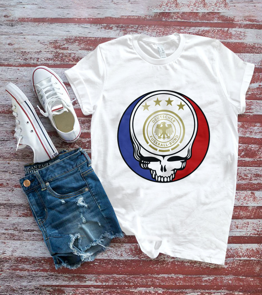 Germany Football Team Deutscher Fussball-Bund Grateful Dead Skull T-Shirt