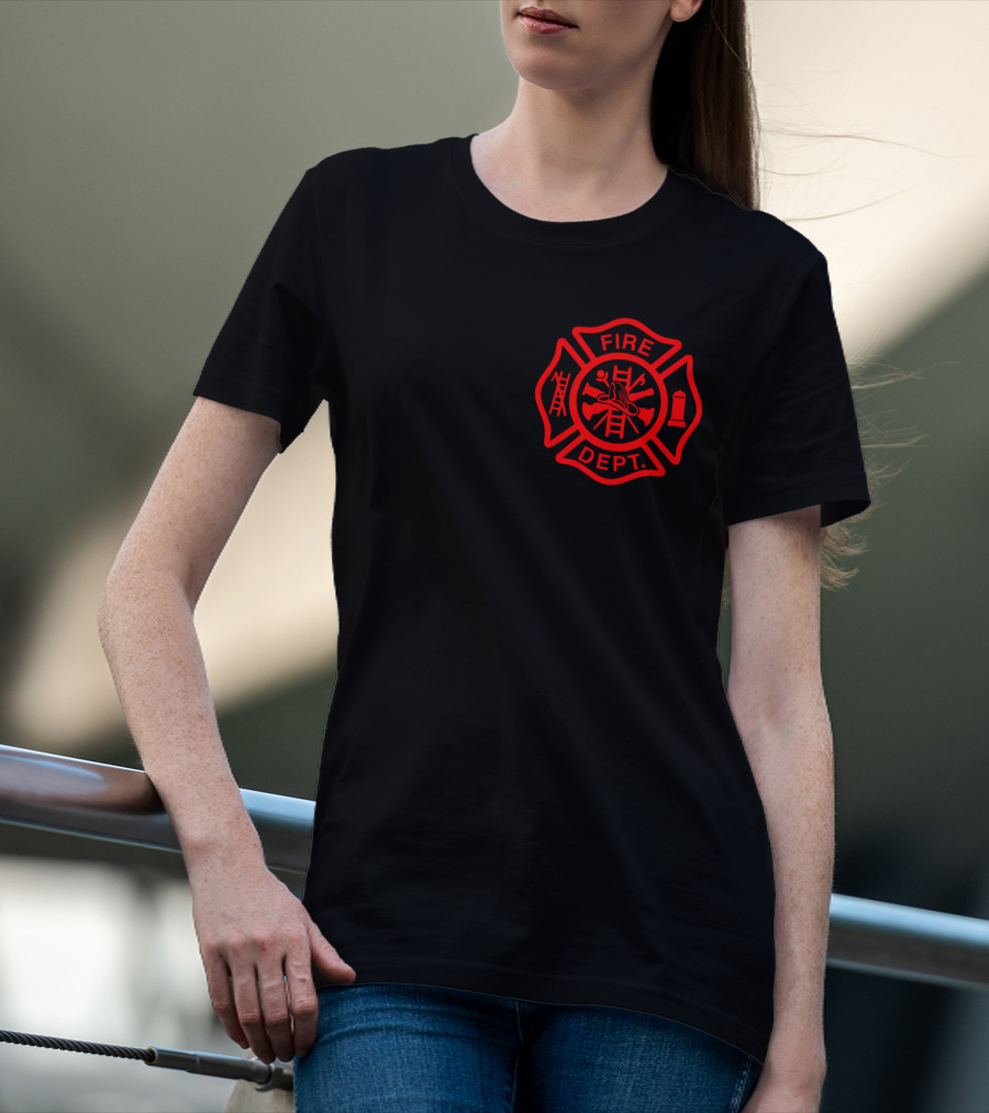 There Is A Her In Brotherhood Fire Dept Maltese Cross T-Shirt