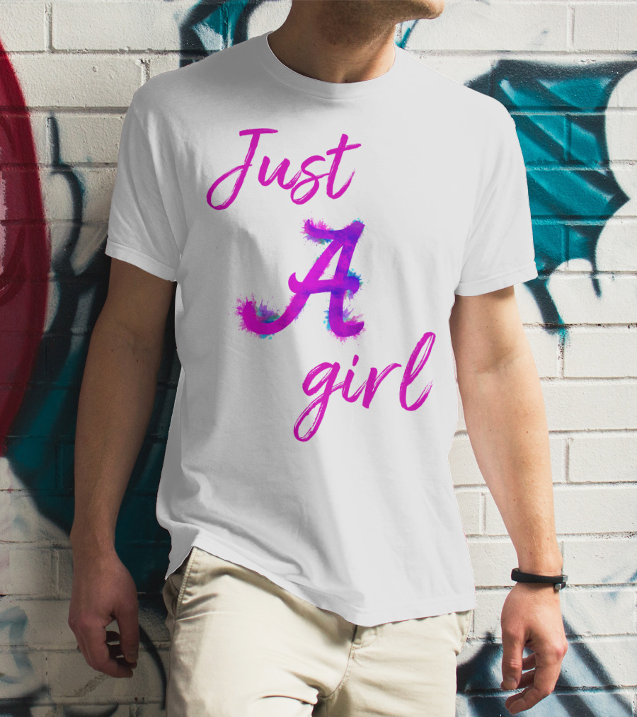 Just A Girl Aesthetic Calligraphy Bright Colors T-Shirt