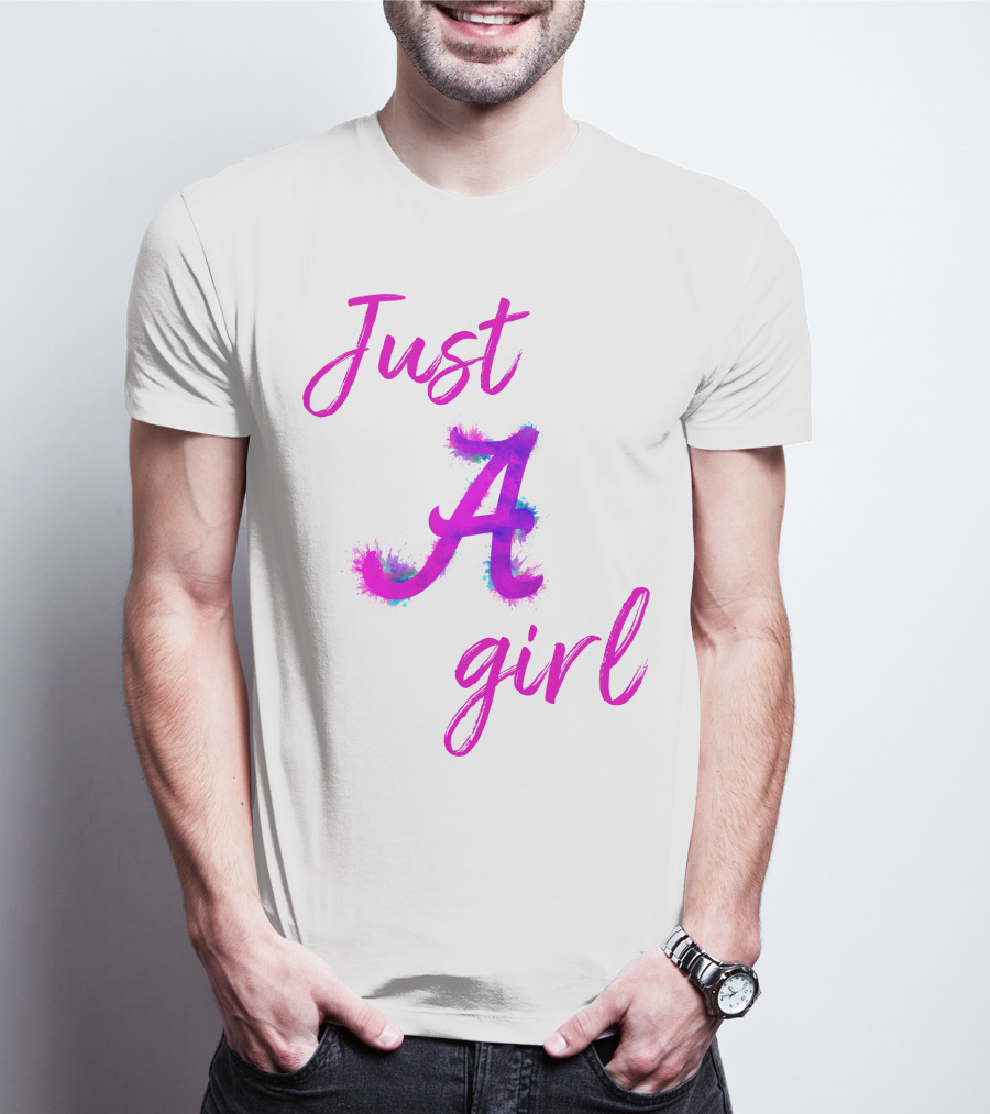 Just A Girl Aesthetic Calligraphy Bright Colors T-Shirt
