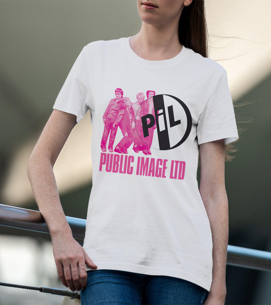 Public Image Ltd PiL Band Logo Pink T-Shirt
