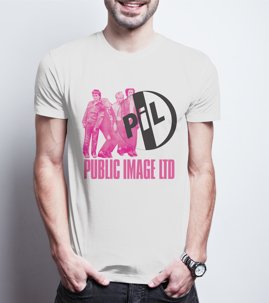 Public Image Ltd PiL Band Logo Pink T-Shirt