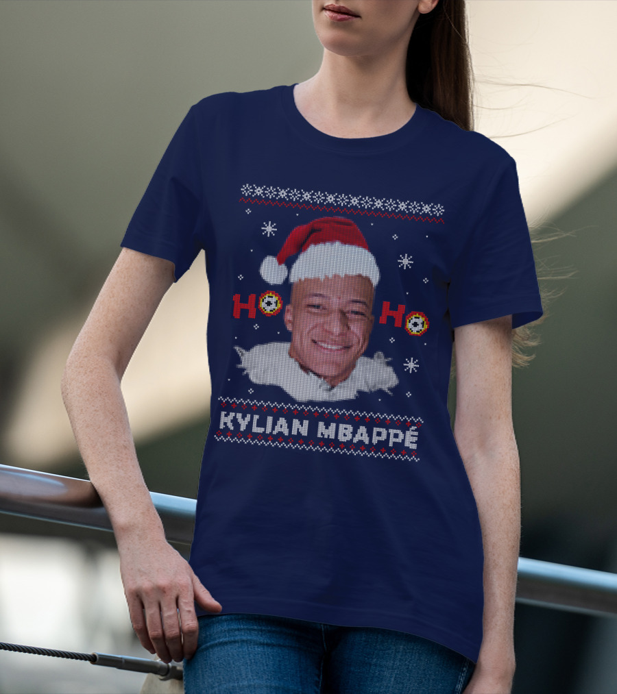 Kylian Mbappe Ho Ho Christmas Santa Hat T-Shirt