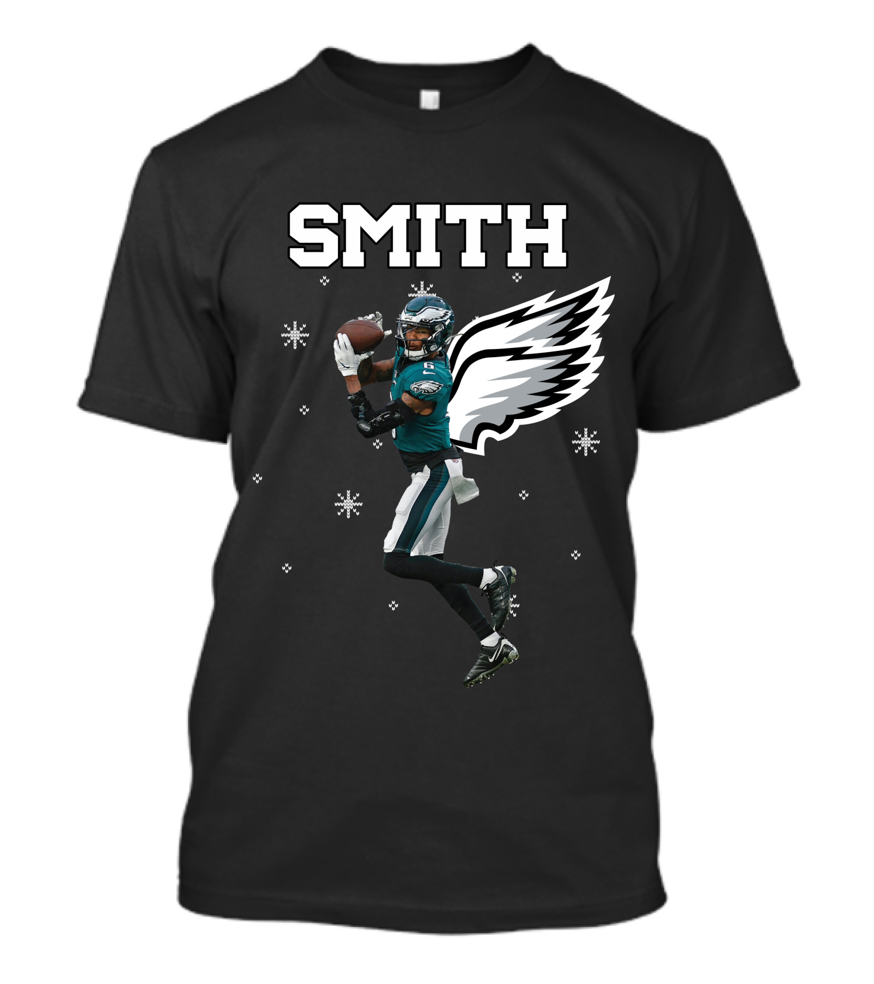 Smith DeVonta Eagles Wings Christmas PE T-Shirt