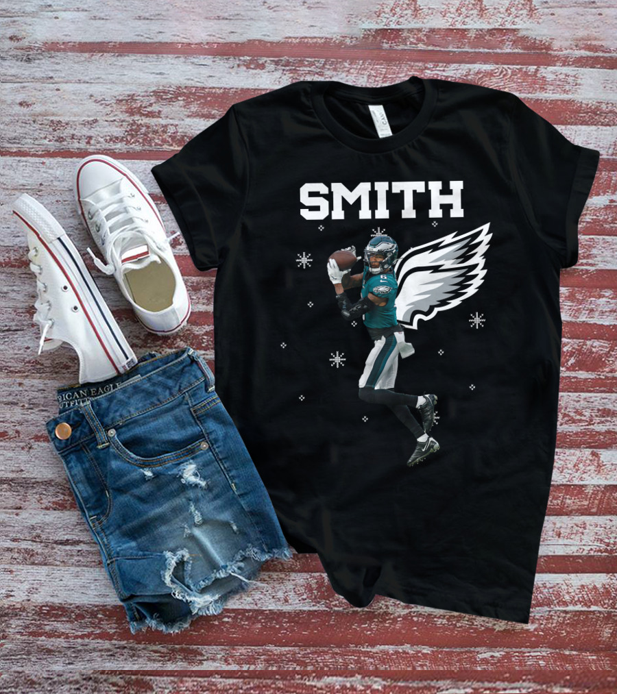 Smith DeVonta Eagles Wings Christmas PE T-Shirt