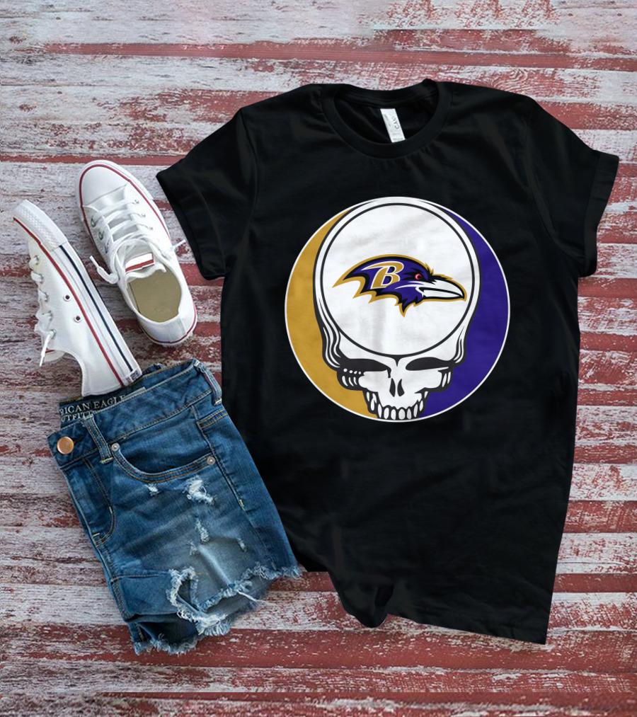 Baltimore Ravens Skull T-Shirt