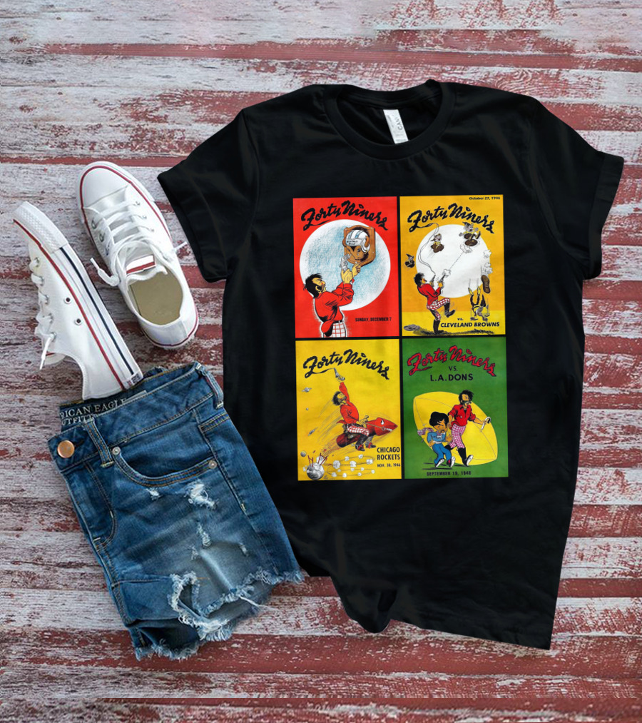 San Francisco Forty Niners Cleveland Browns Chicago Rockets L.A. Dons 1946 T-Shirt