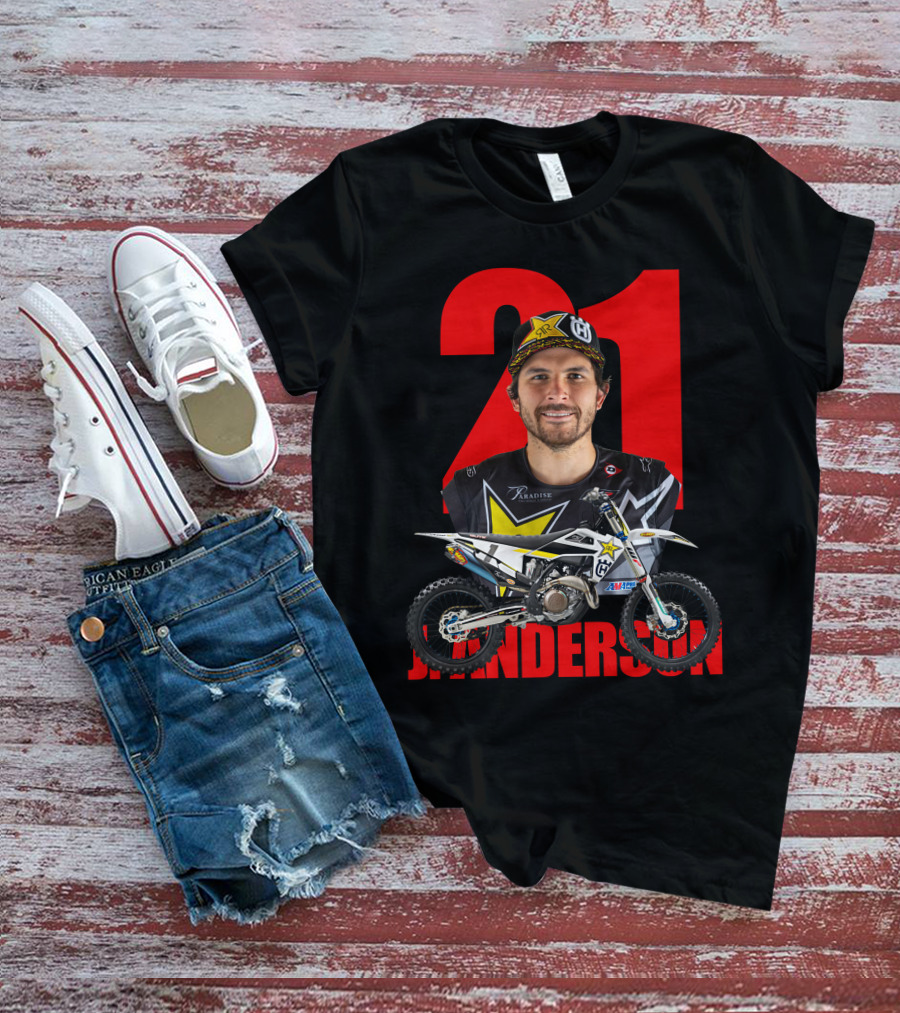 Jason Anderson 21 Motocross Star With Bike And Number T-Shirt