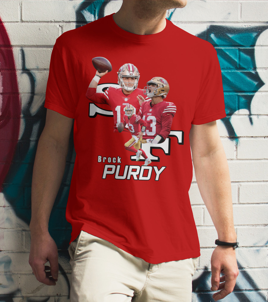 Brock Purdy NFL Quarterback Action Collage T-Shirt
