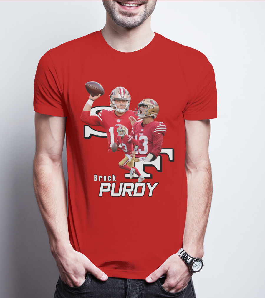 Brock Purdy NFL Quarterback Action Collage T-Shirt