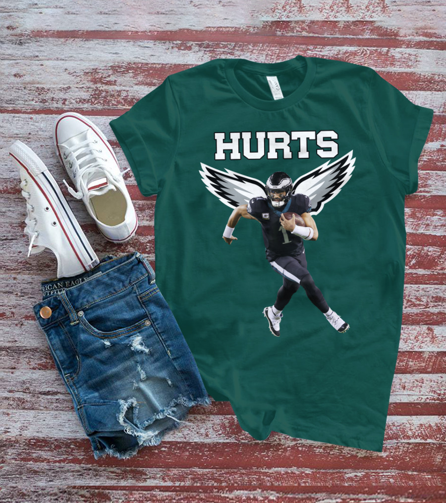 Hurts Eagles Quarterback Wings Football T-Shirt