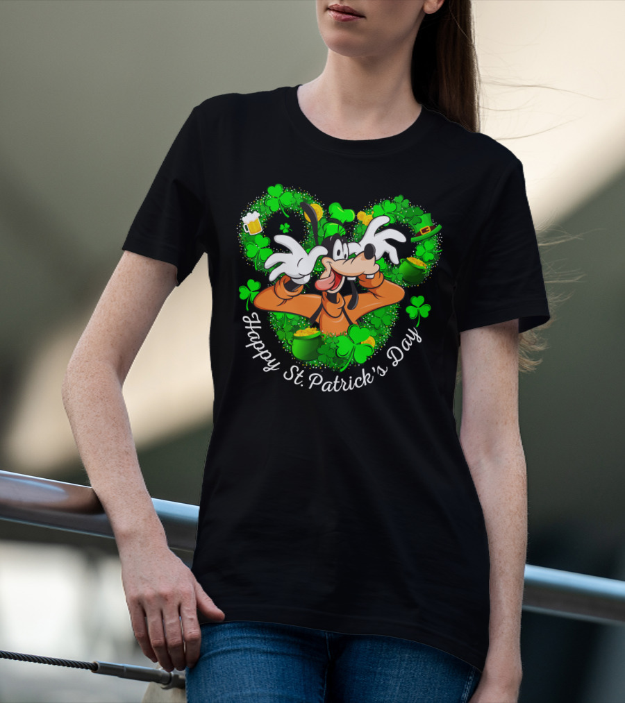 Happy St. Patrick's Day Goofy Shamrocks And Leprechaun Hat T-Shirt